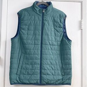BROOKS BROTHERS Reversible Blue/Green Sleeveless Puffer Men’s Vest Size XL